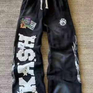 Ash Black Kids Joggers with Graphic Details